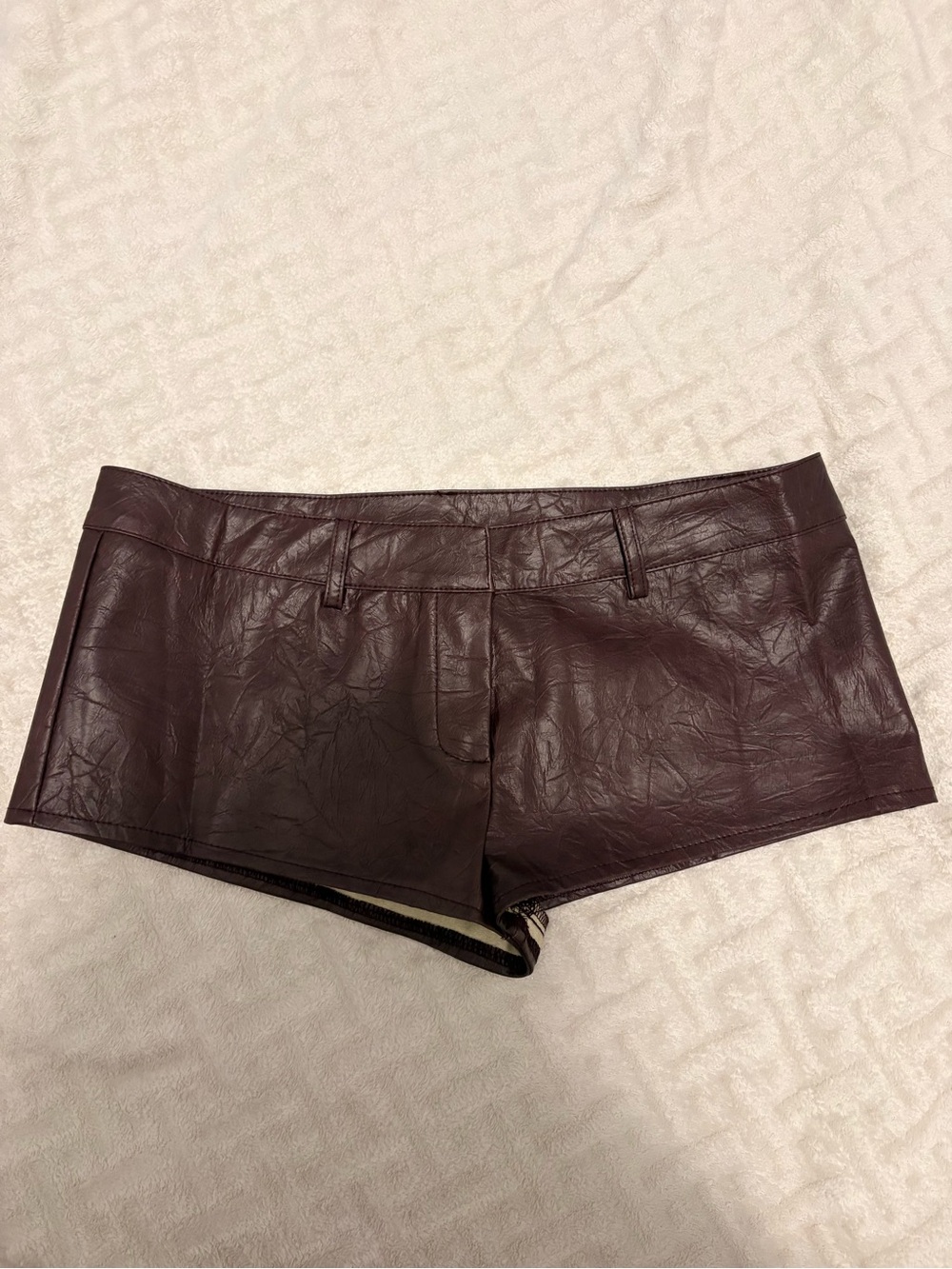 brown leather shorts